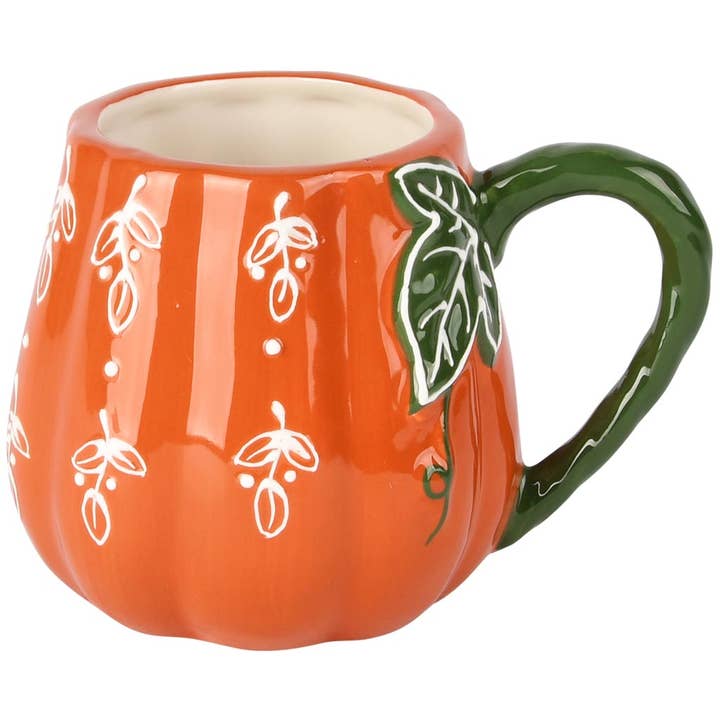 Krus græskar, orange/grøn, keramik, 14x11x10cm for engroshandel hos Dekoratief