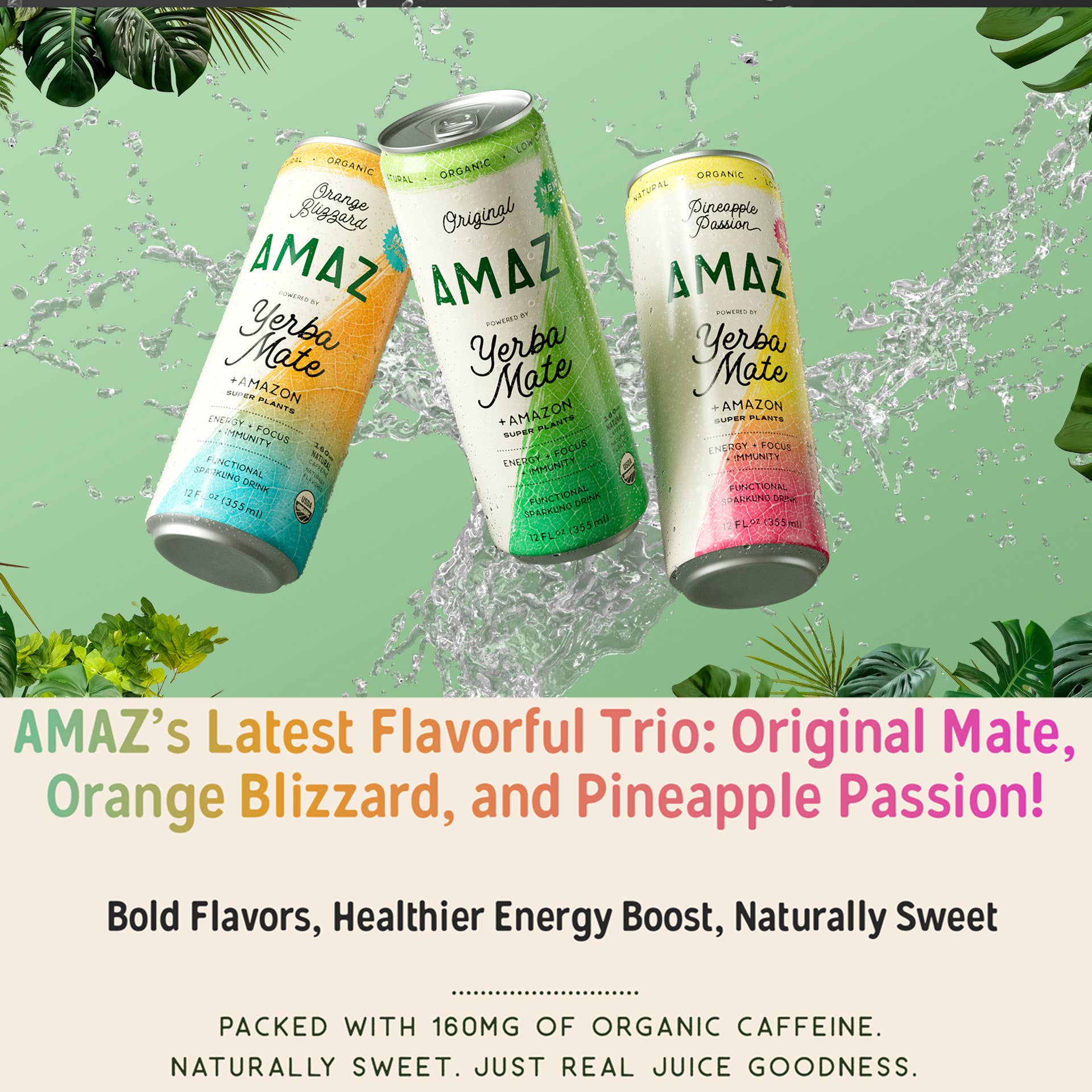 Amaz - Wholesale Sports/Energy Drink - AMAZ Pineapple Passion Yerba Mate Functional Drink 12oz7