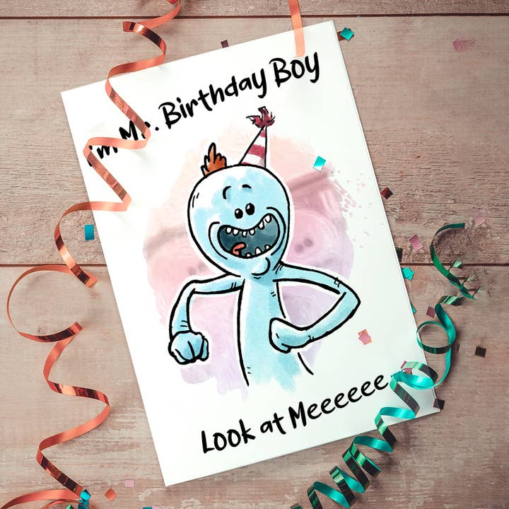 Aaron Millard Illustration - Wholesale Birthday Card - "Look at Meeee" - Sci Fi Grandpa Themed Birthday Card1