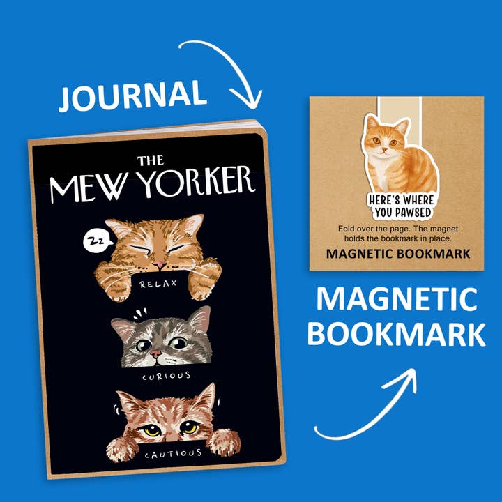 The Mew Yorker Cat Journal w/ Magnetic Bookmark (Packaged) for wholesale by Coastal Creators of Connecticut