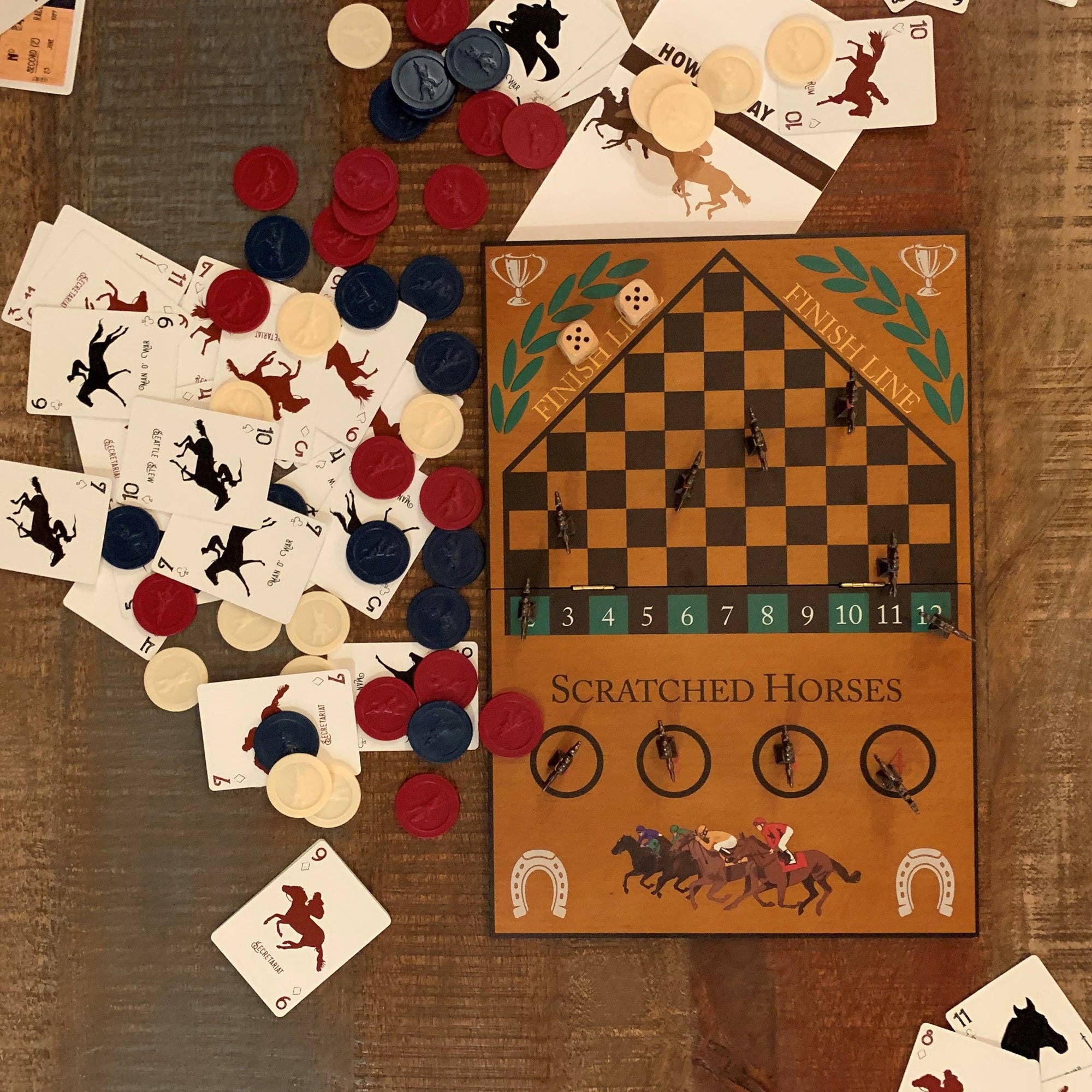 Wood Expressions - Vendita all'ingrosso Giochi da tavolo - Grande gioco nazionale di corse di cavalli in una scatola di legno2