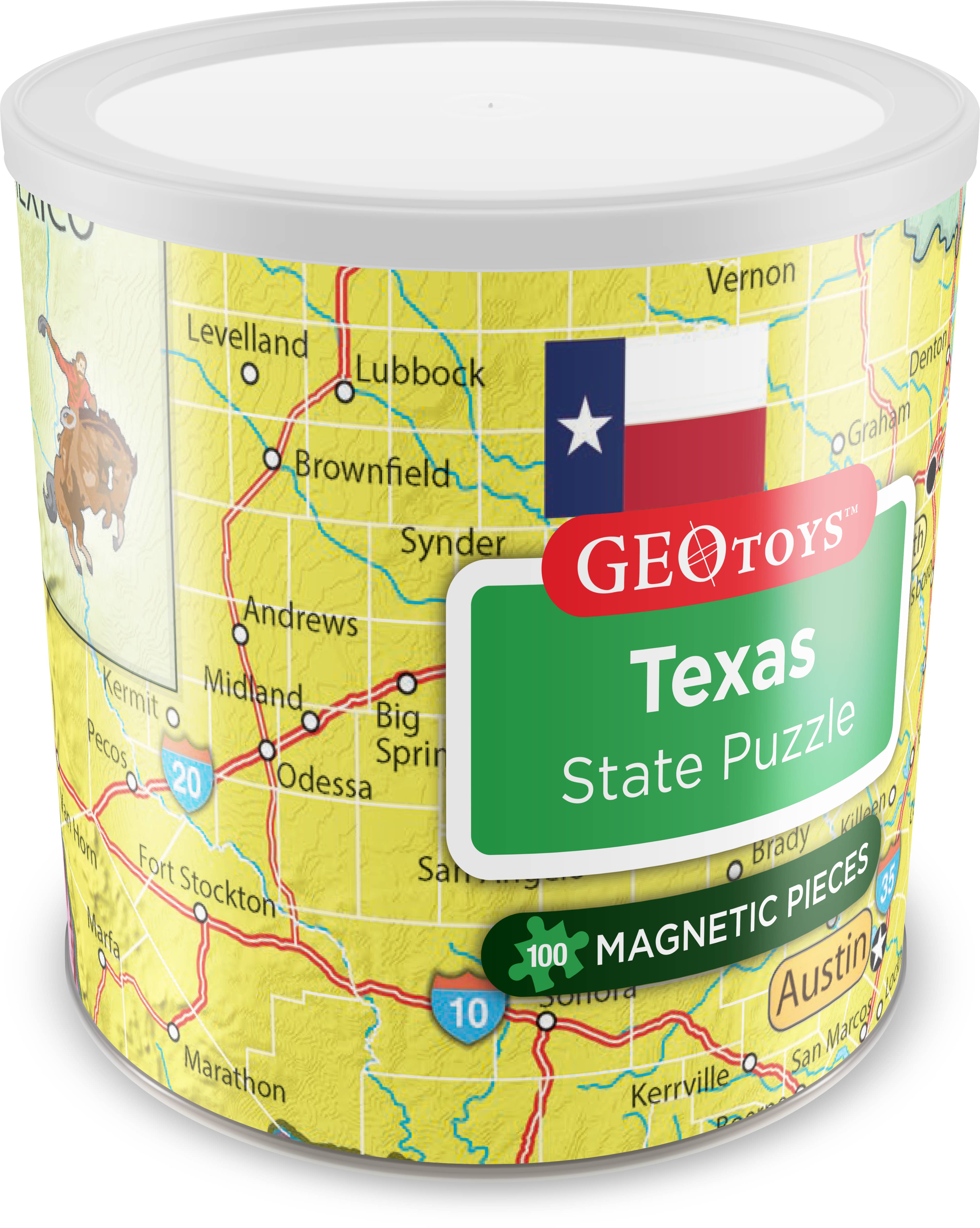 Geotoys - Wholesale Puzzle - Kids - Geotoys 100 Piece Magnetic Puzzle - Texas