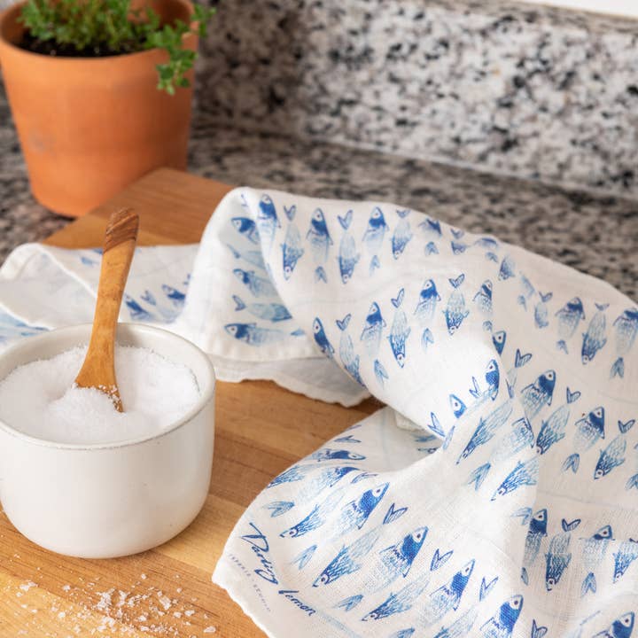 Darling Lemon - Wholesale Tea Towel - Sardines Kitchen Towel