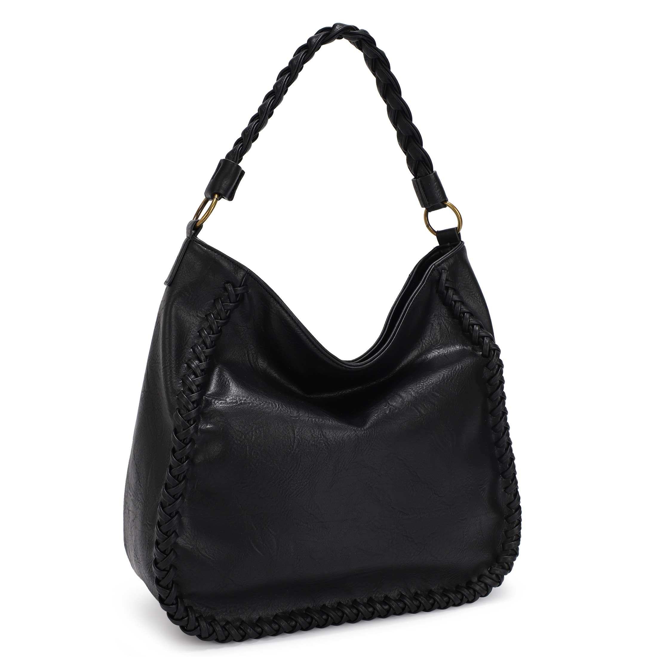 KAYLA+AVA - Wholesale Shoulder Bag - Women's - DEANA HOBO WHIPSTITCH WITH BRAIDED HANDLE11