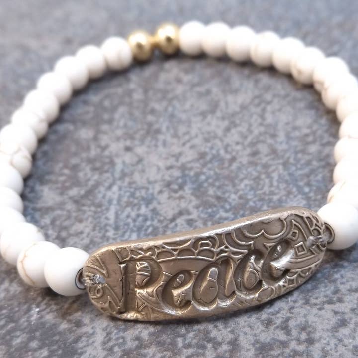 Pulseira de empilhamento de inspiração - Peace por atacado de Felicity Jewelry Designs