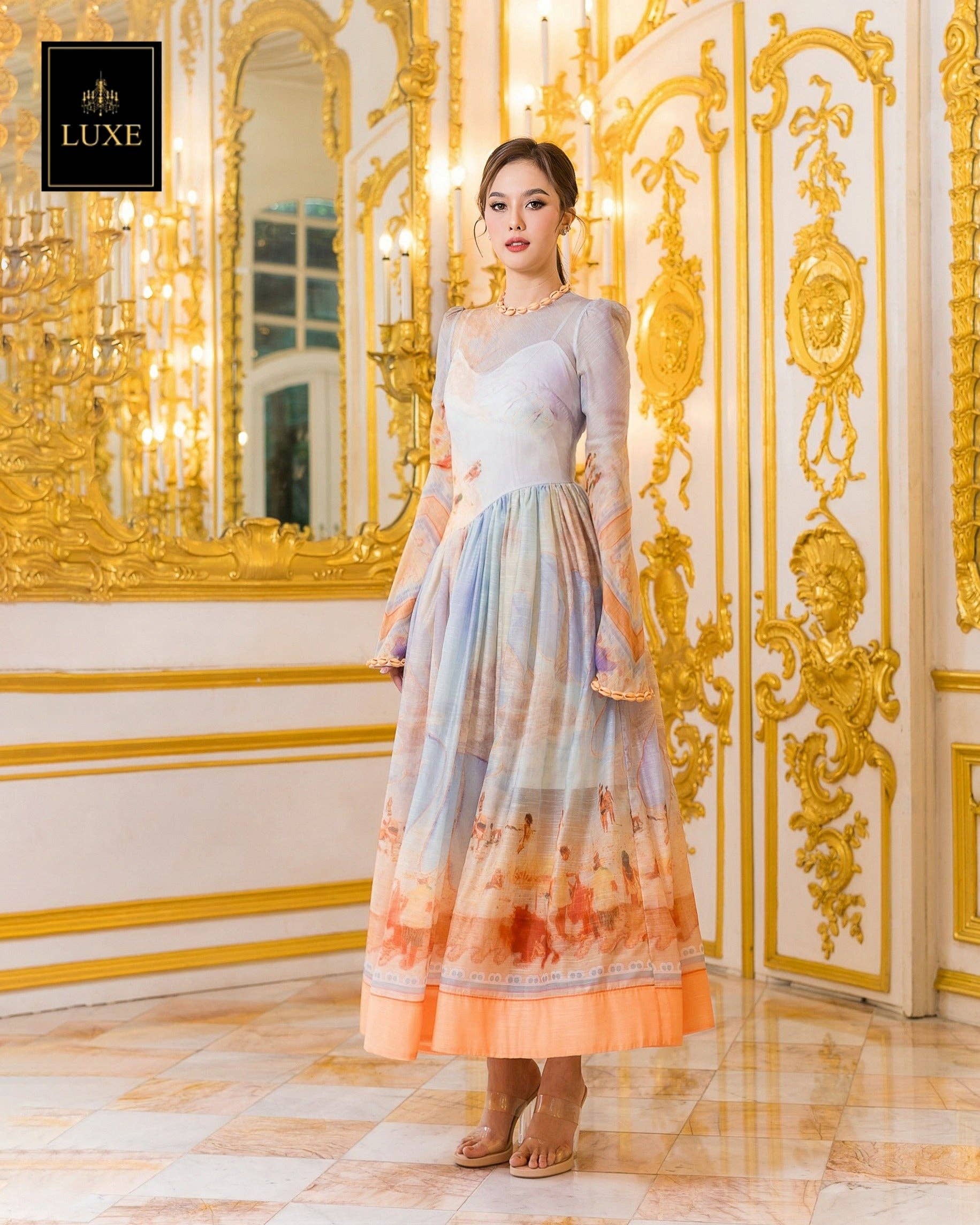 AlexyDesings – Engroshandel Kjole - Dame – Broderet skrå langærmet kjole19