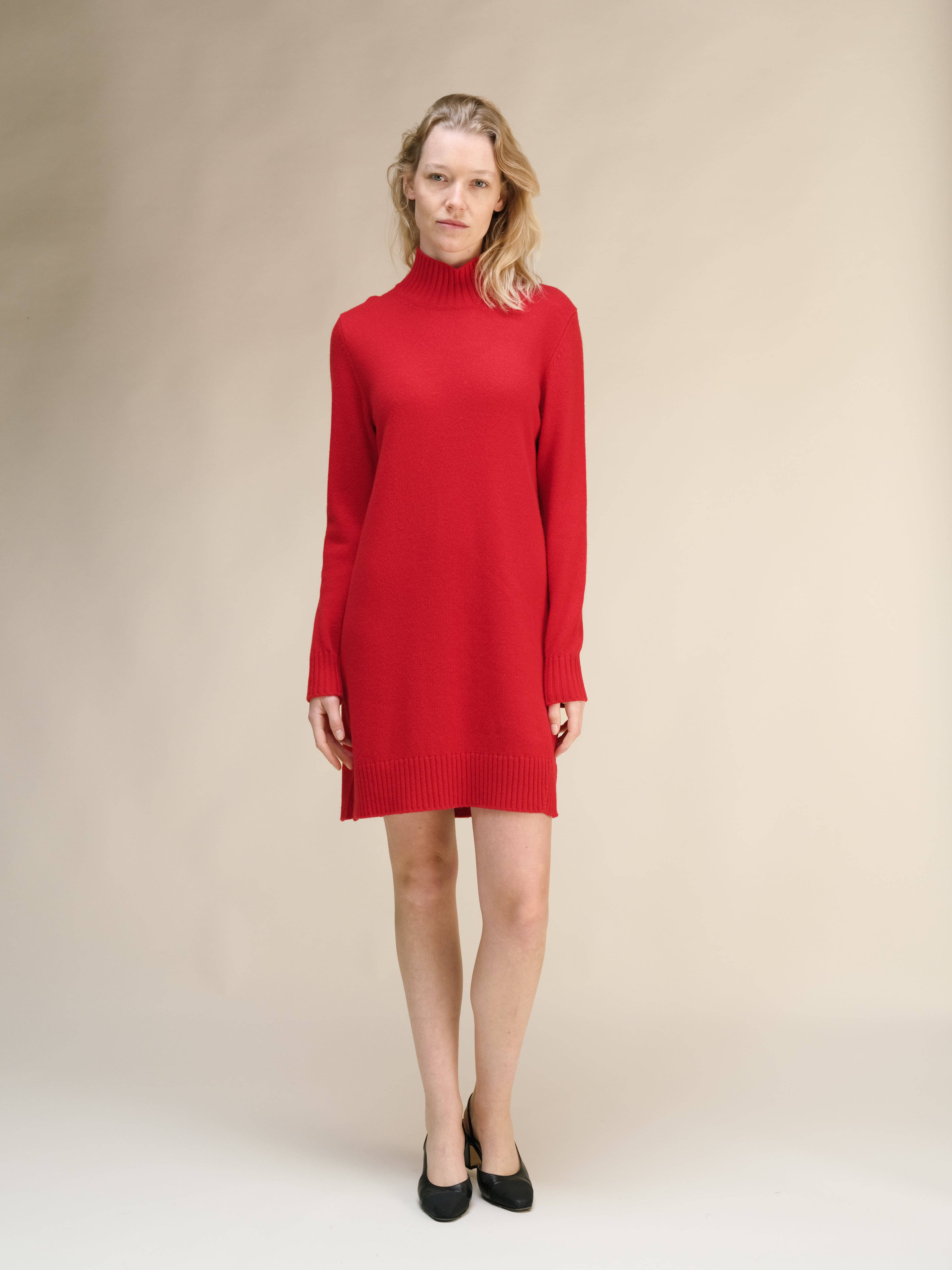 Lèmme - Wholesale Dress - Women's - Cashmere Mix High Neck Midi Dress4