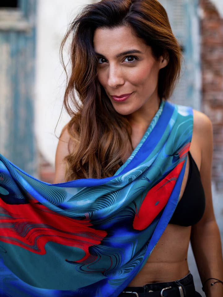 Silk Scarf "Geyser" for wholesale by Efesto Designs