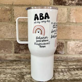 BEHAVIOR ANALYST TRAVEL TUMBLER WITH HANDLE | TECHNICIAN for wholesale by Shanel's Creations LLC