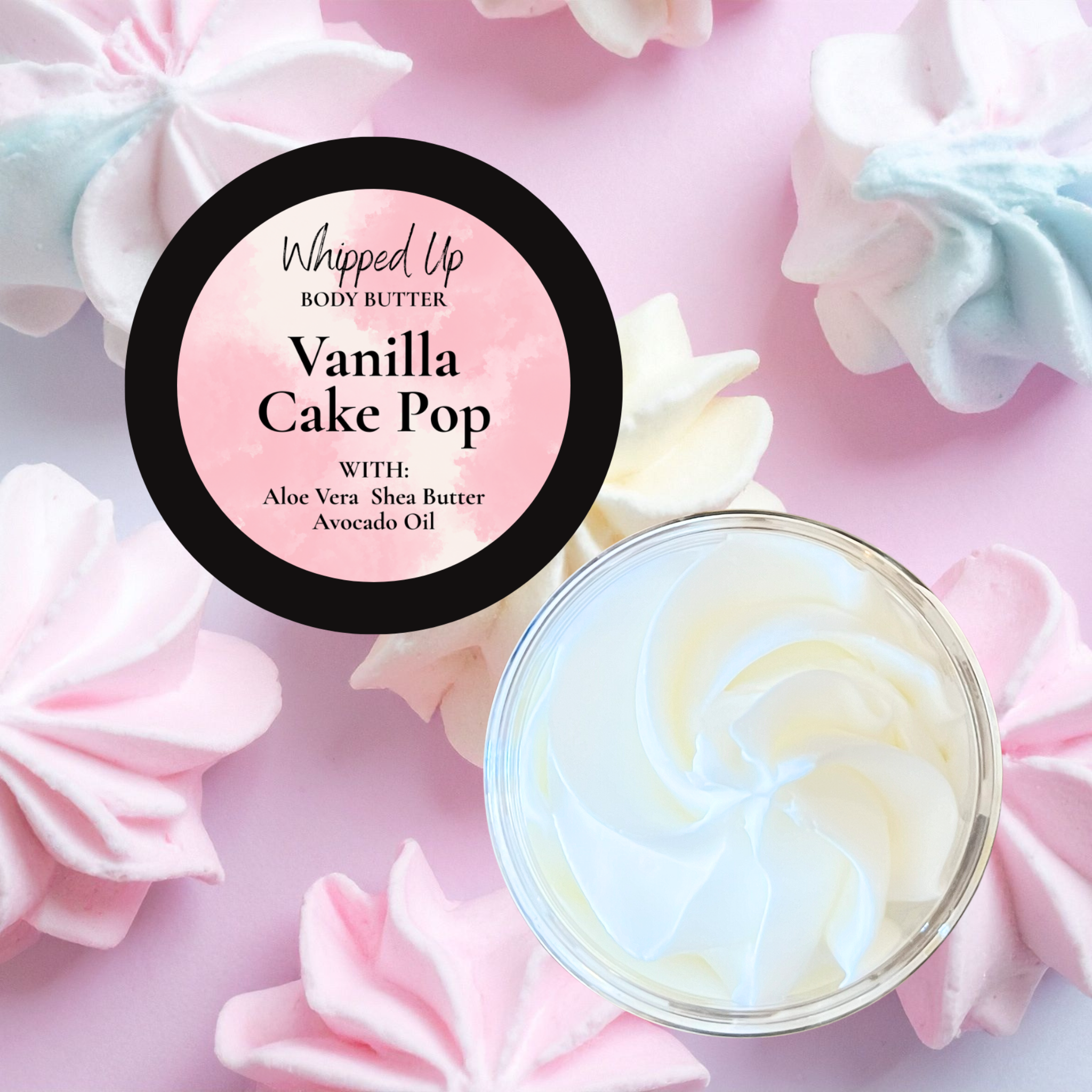 Whipped Up Bath and Body Co - Wholesale Body Balm/Butter - Vanilla Cake Pop Body Butter1