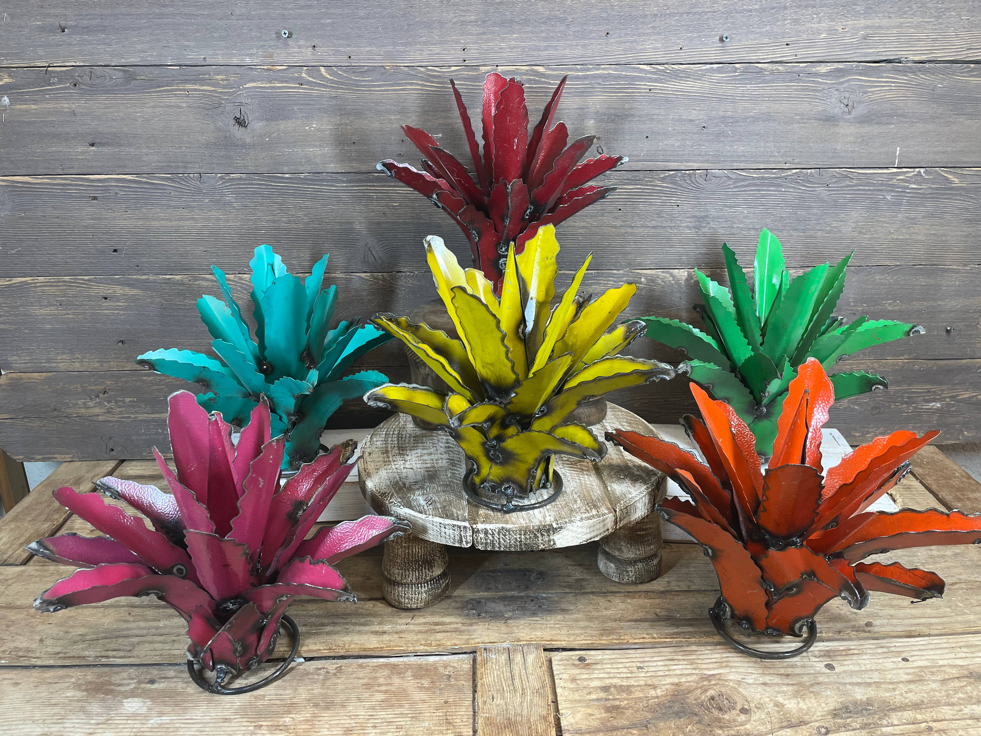 My Amigos Imports - Vendita all'ingrosso Decorazioni da tavolo - Maguey Agave Cactus di Metallo Colorato-Cactus-33x28 cm-NUOVO3