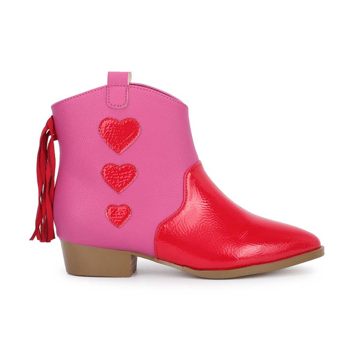 Pink Red Miss Dallas Heart Western Cowgirl Boot in Pink/Red for wholesale on Faire