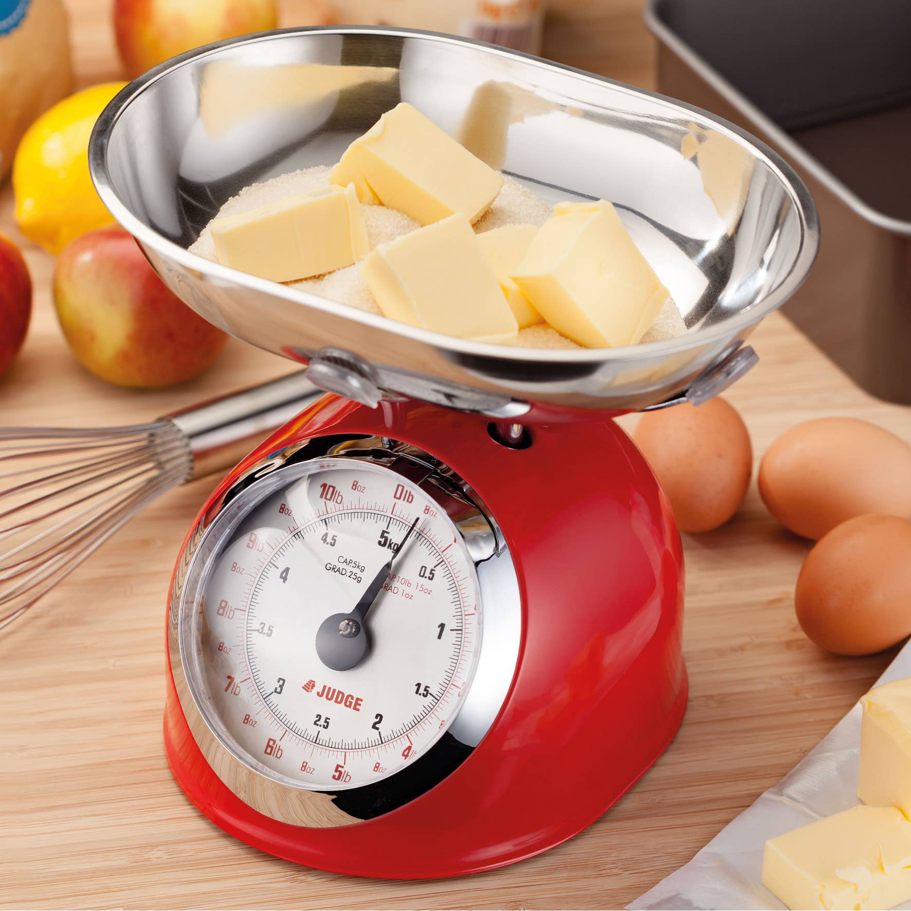 Judge UK - Wholesale Kitchen Tool/Gadget - Judge Kitchen, 5.0kg Traditional Scale, Red3
