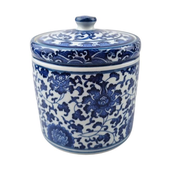 Ceramic stroopwafel jar with lid - 15cm high for wholesale by TRAAGOODS.COM