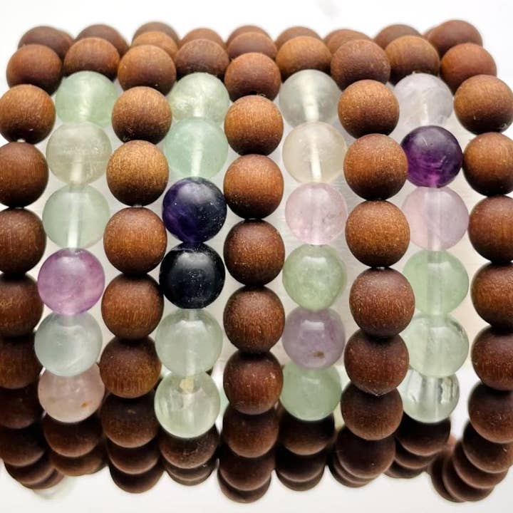 Rock Paradise - Wholesale Beaded bracelet - Crystal Sandalwood Bead Bracelets with Fluorite3