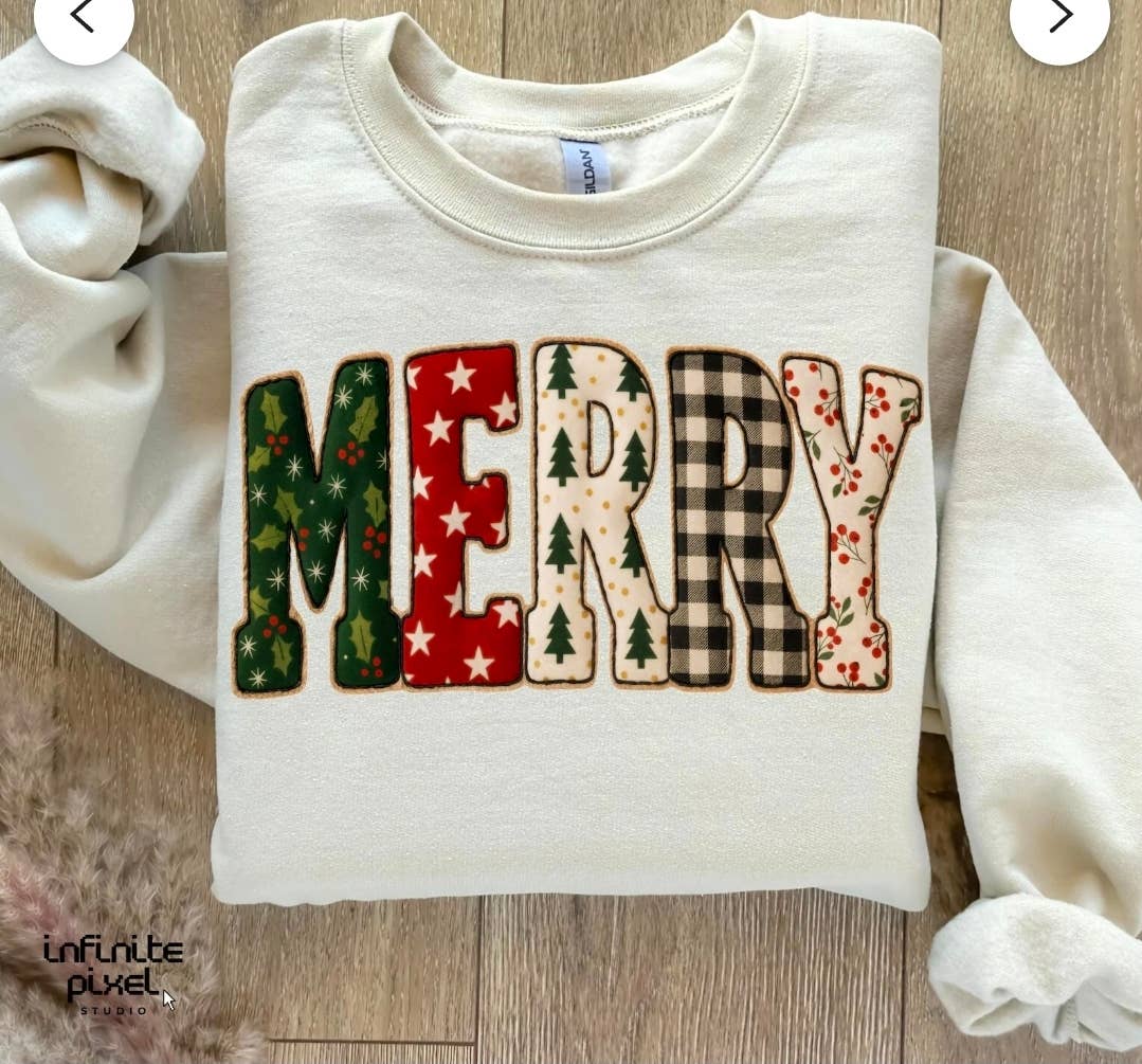 4 little hearts - Vente Sweat-shirt à imprimés – femme - Sweat-shirt de Noël patchwork joyeux