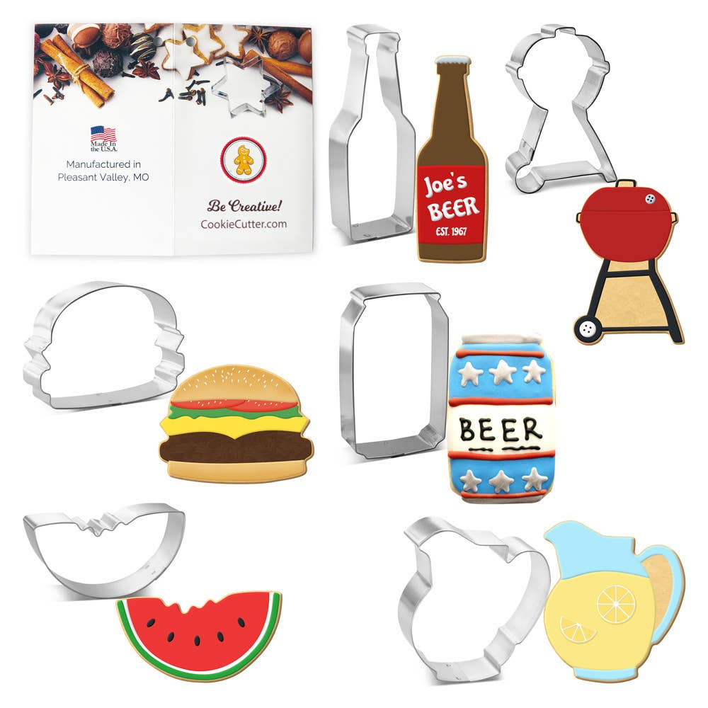 CookieCutter.com - Wholesale Cookie Cutter - Summer Picnic BBQ Grill Cookie Cutter 6 Pc Set HS04660