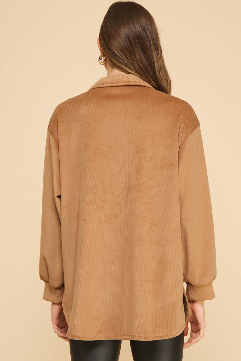 If She Loves - Wholesale Shirt Jacket/Shacket - Women's - ISJK1117 Amicis Lilian Oversized  Shirt5