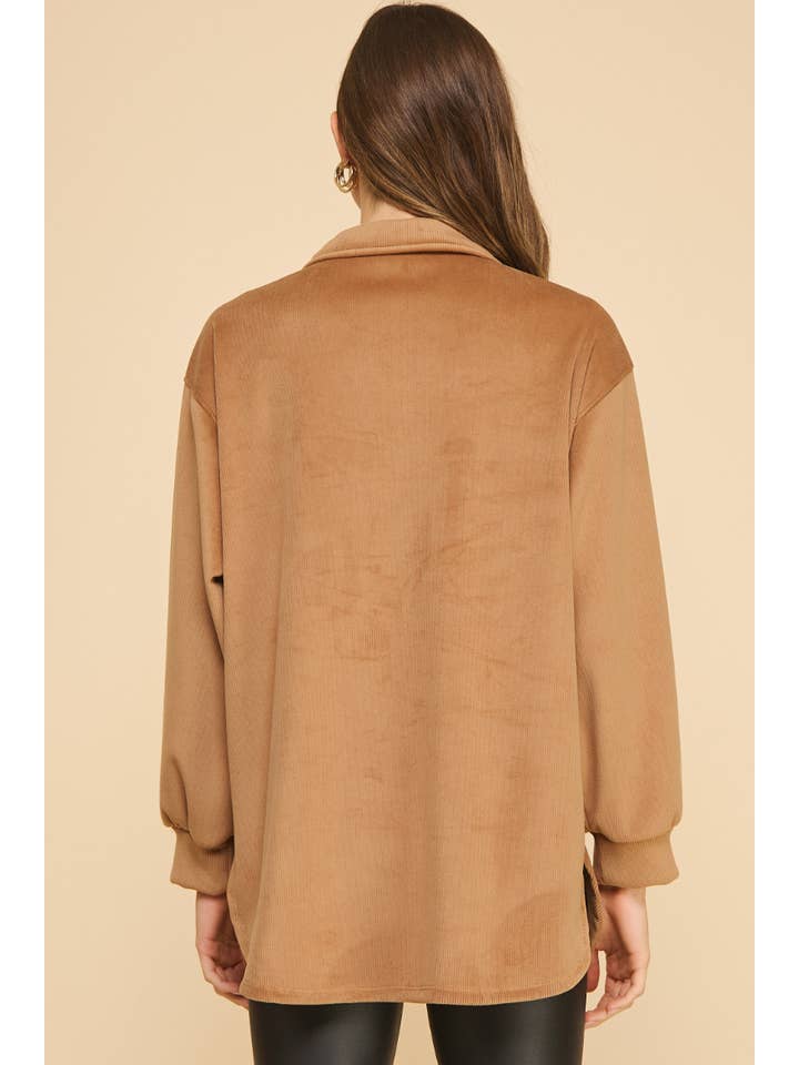 If She Loves - Wholesale Shirt Jacket/Shacket - Women's - ISJK1117 Amicis Lilian Oversized Shirt5