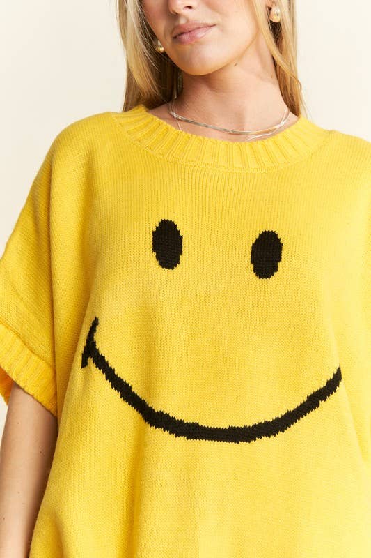 JADE BY JANE - Wholesale Knit Top - Women's - SHORT SLEEVE SMILE OVERSIZED KNIT TOP6