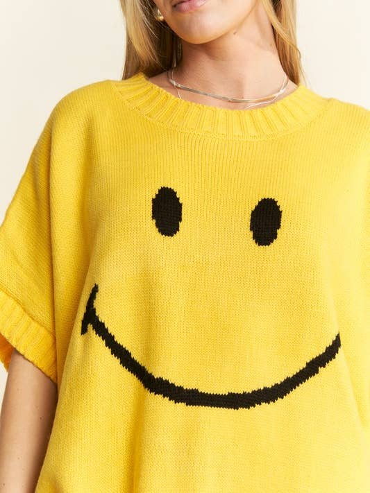 JADE BY JANE - Wholesale Knit Top - Women's - SHORT SLEEVE SMILE OVERSIZED KNIT TOP6