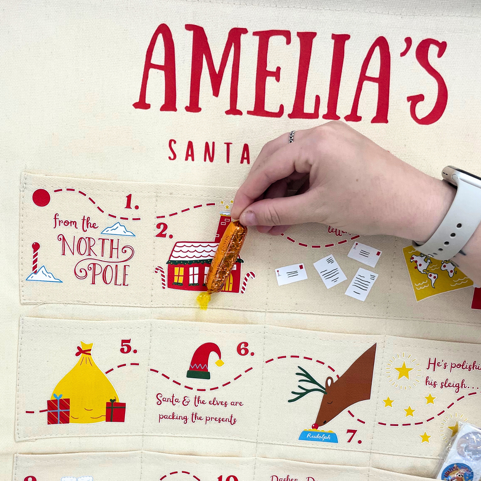 PersyBoo - Wholesale Advent Calendar - Personalised Fabric Christmas Advent Calendar - Santa Tracker8
