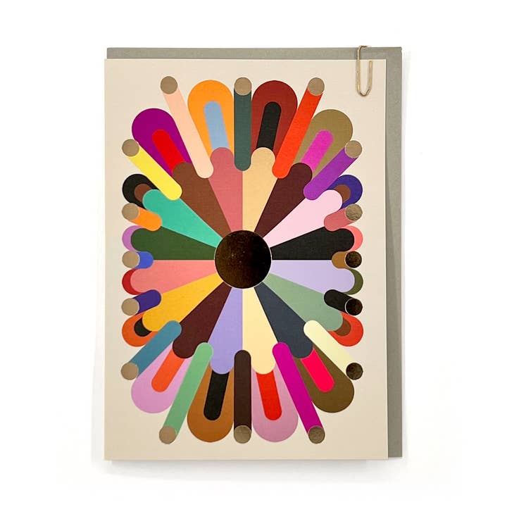 Colour Explosion Cloud Burst Circus Art Greeting Card for wholesale by Pavilion