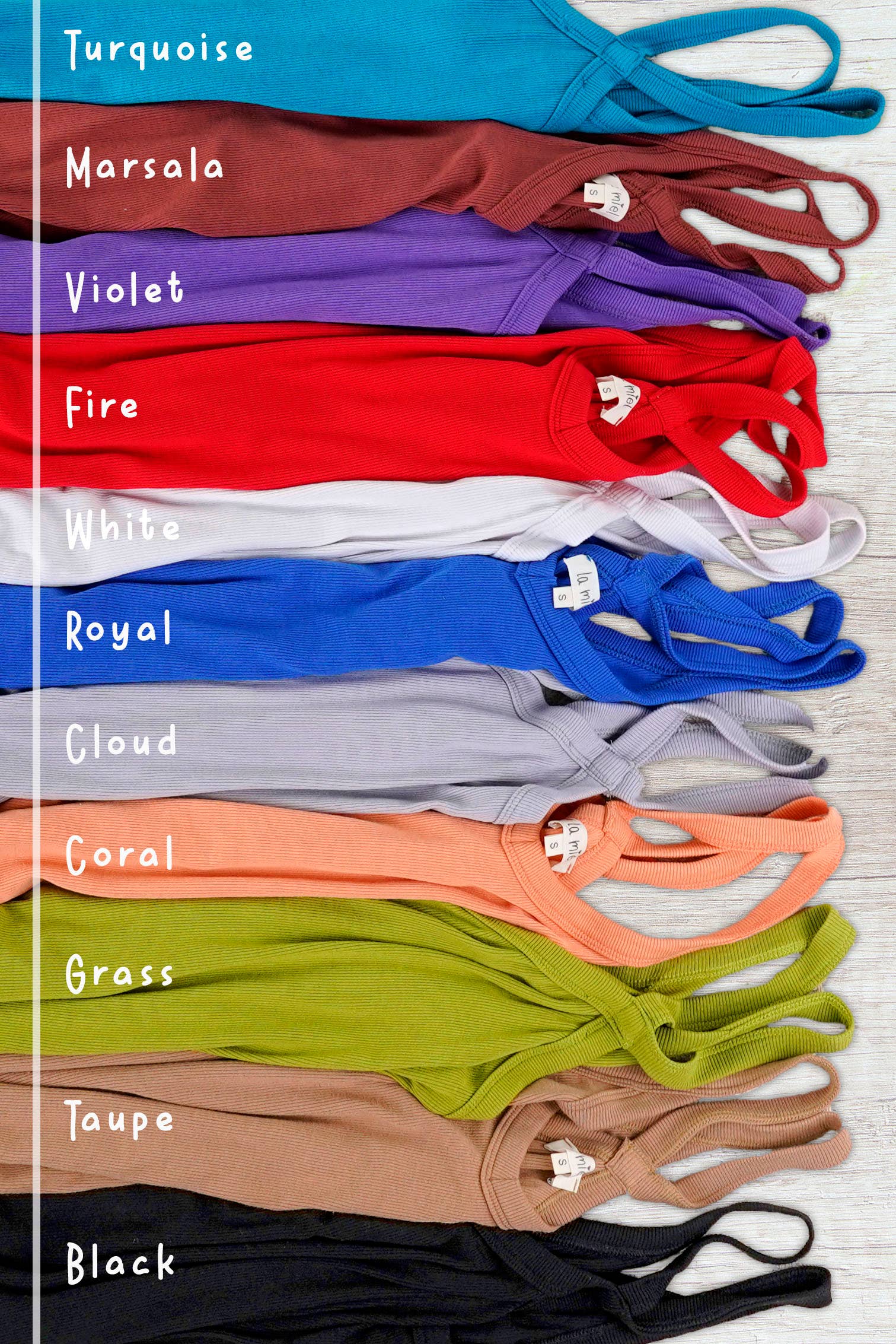 La Miel – Tops – Mulher por atacado – HBT7641-Blusa básica sem mangas com costas cruzadas elástica e elástica19