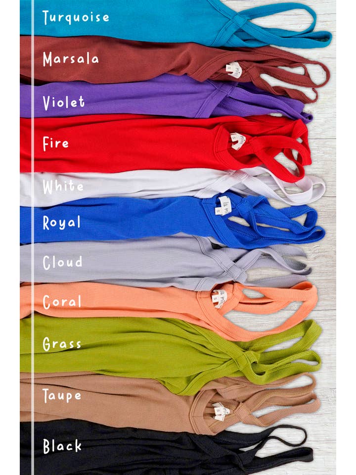 La Miel – Tops – Mulher por atacado – HBT7641-Blusa básica sem mangas com costas cruzadas elástica e elástica19