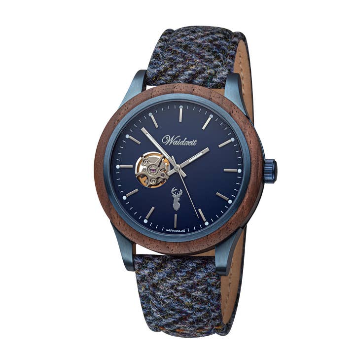 Montre automatique pour homme avec bracelet en tweed pour la vente par Waidzeit