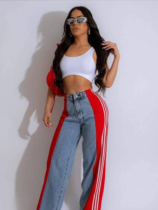 Queen Fashion - Venta al por mayor Pantalones - Mujer - pantalones anchos a rayas0