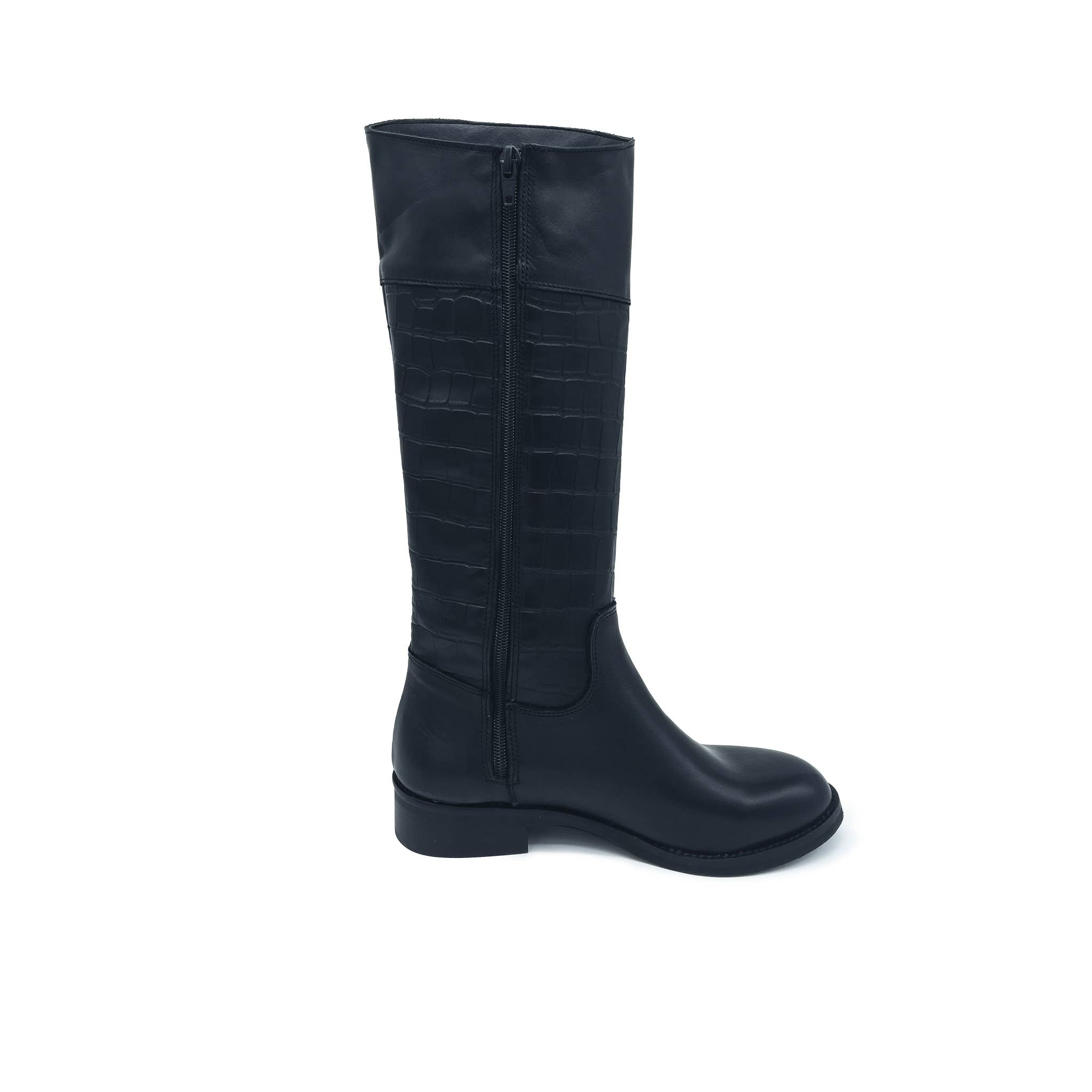 WALKING NOW SRL - Wholesale Boots - Women's - Cavallerizzo Women's black genuine leather boot with coconut zipper2
