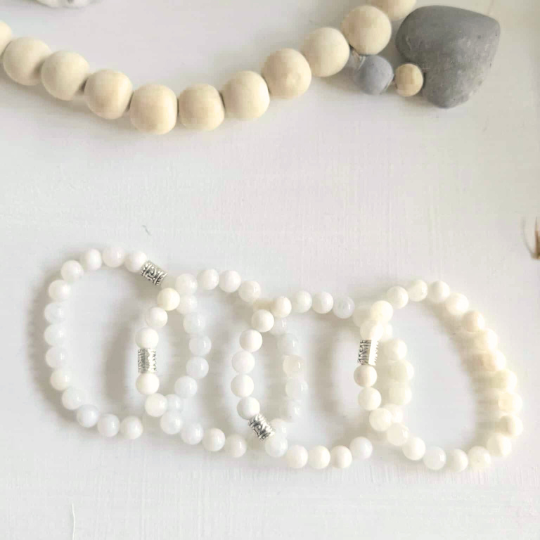 Crystals and Sun Signs - Wholesale Beaded Bracelet - Moonstone Gemstone Bead Bracelet | The Stone of New Beginnings1