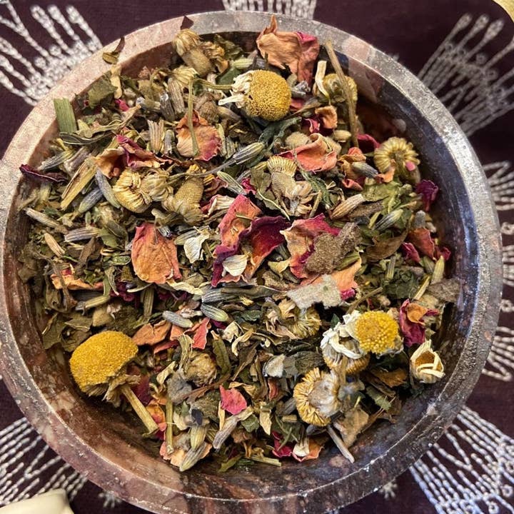 Calm & Anti-Anxiety Herbal Blend, All Natural Blend, Incense for wholesale by Triple Goddess Craft