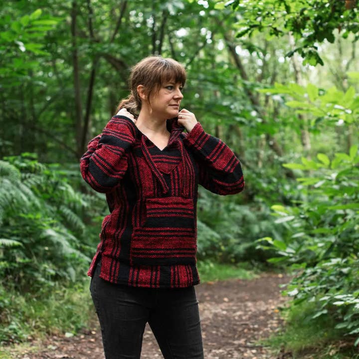 Siesta – Großhandel Hoodie – Herren – Baja-Top - Rot und Schwarz5