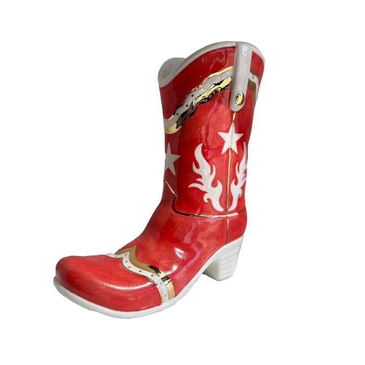 Lo Home | Ruby Clay - Wholesale Vase - Single Tone Cowboy Boot Vase4
