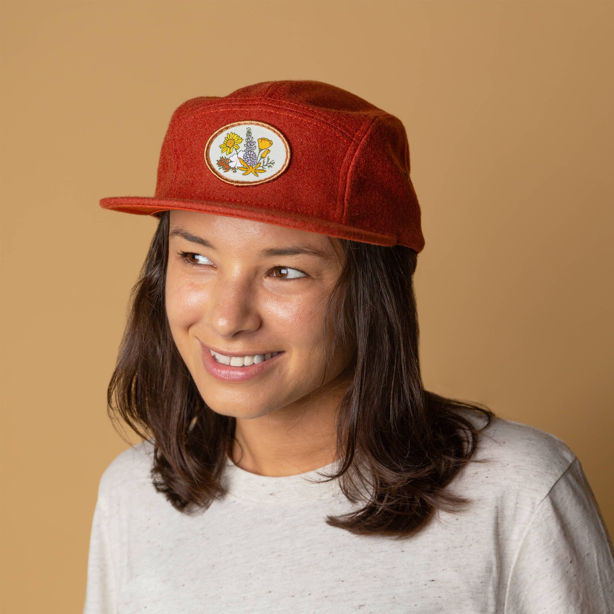 Tender Loving Empire - Wholesale Flat Brim Cap - Unisex - Grow Wildflowers Hat (Wool - Rust)1