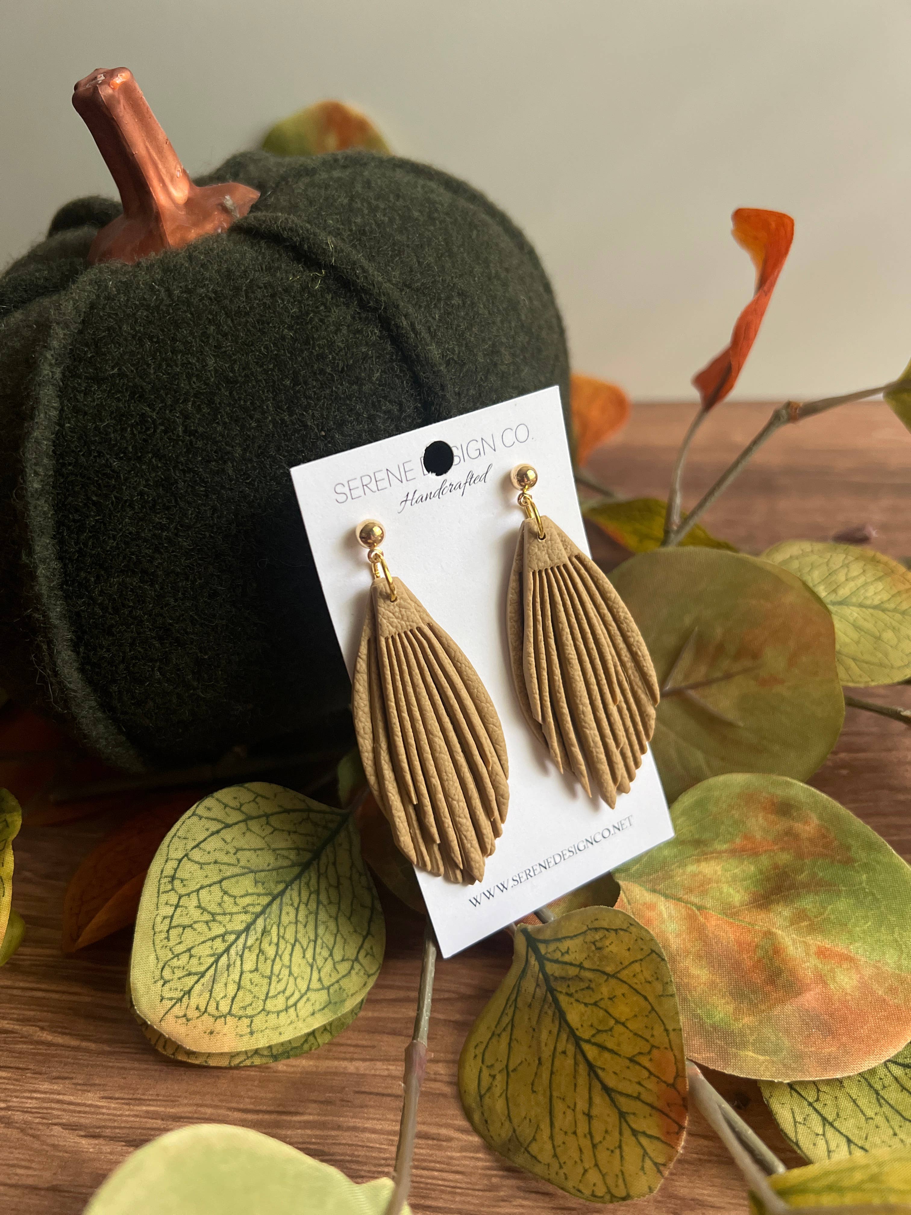 Serene Design Co. - Wholesale Dangle Earrings - Leather Dupe Fringe Statement Earrings5