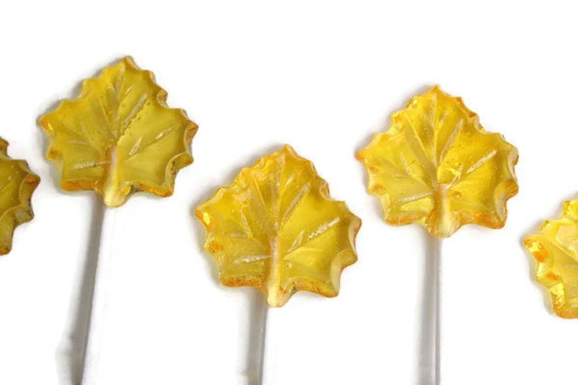 Homespun Parties - Wholesale Lollipop - Fall Leaf Lollipops in Various Colors1