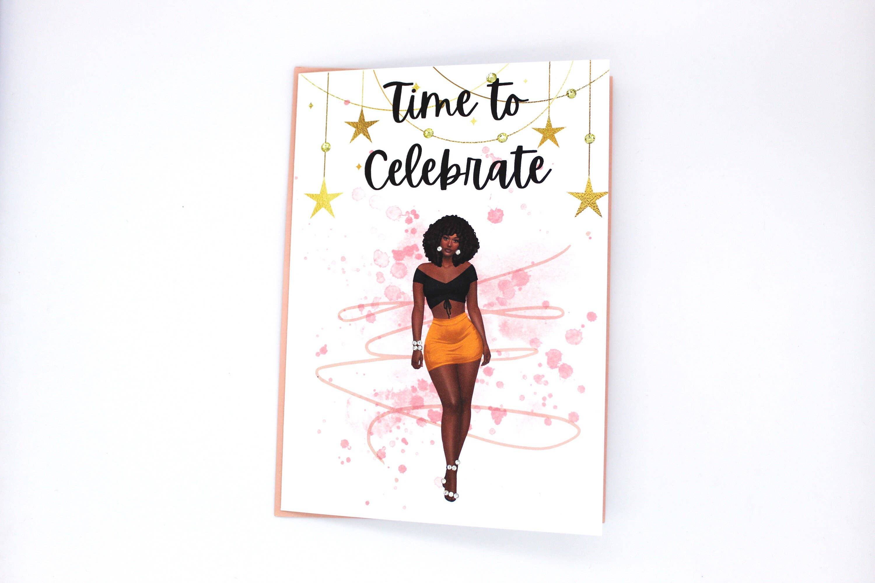 Simply Created - Vente Cartes d'anniversaire - Carte d'anniversaire afro-américaine, carte de vœux faite à la main pour femme noire, femme noire, nom personnalisé pour elle, vierge, cadeau pour une amie, bling5