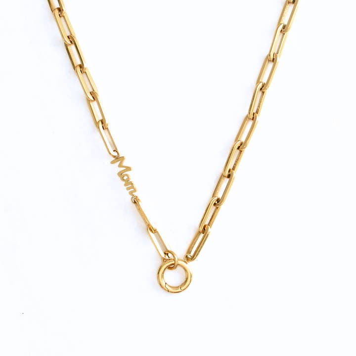 Liv Evon Designs - Wholesale Pendant/Charm Necklace - Paperclip Chunky Mom Clasp Necklace SS1