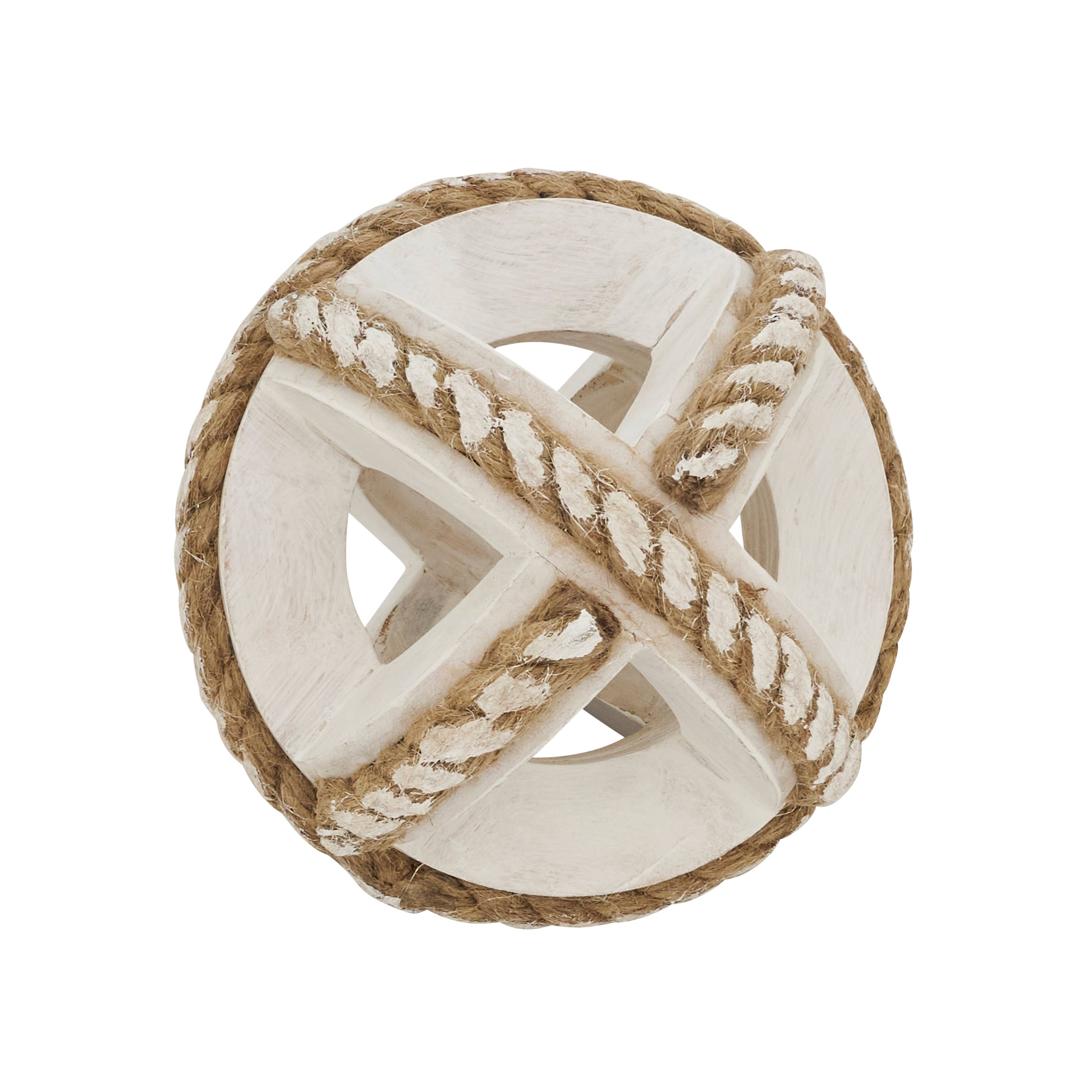 Saro Lifestyle - Wholesale Decorative Tabletop Object - Natural Wooden Rope Decorative Orb11
