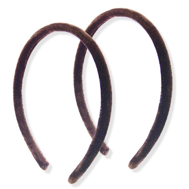 Topkids Accessories - Wholesale Fashion Headband - Women's - 2pc 1cm/0.4" Thin Velvet Hair Bands Headbands Alice Bands Head Bands Hair Accessories Hair Styling Accessories Women's Fashion Headbands Girls Fashion22