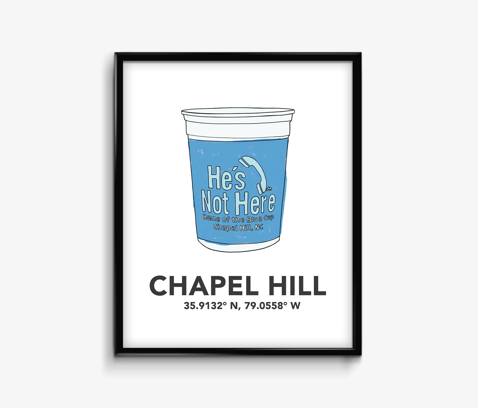 Nixie - Wholesale Art Print - UNC Chapel Hill Blue Cup Art Print0