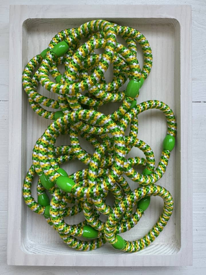 Lemon & Lime Twisty Hair Bobbles (10 Pk) for wholesale by Wild Spirit London