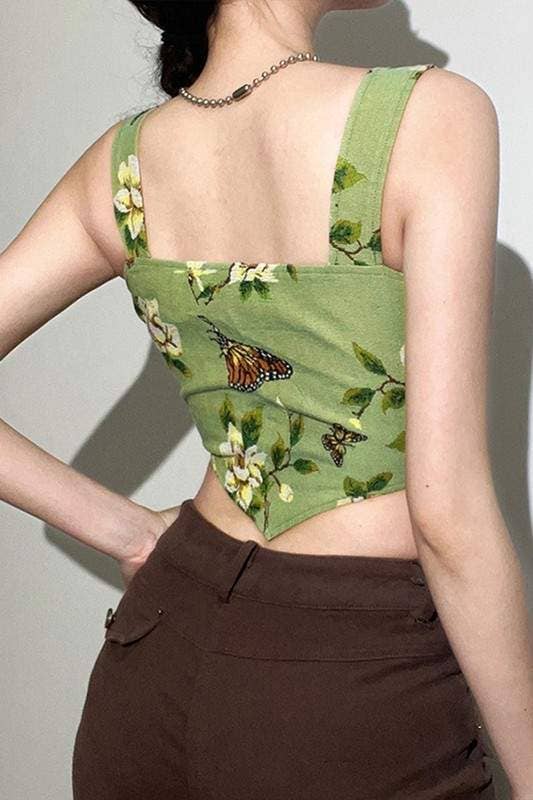 Fashion Combination - Wholesale Blouse - Women's - floral corset tank top1