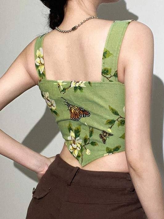 Fashion Combination - Wholesale Blouse - Women's - floral corset tank top1