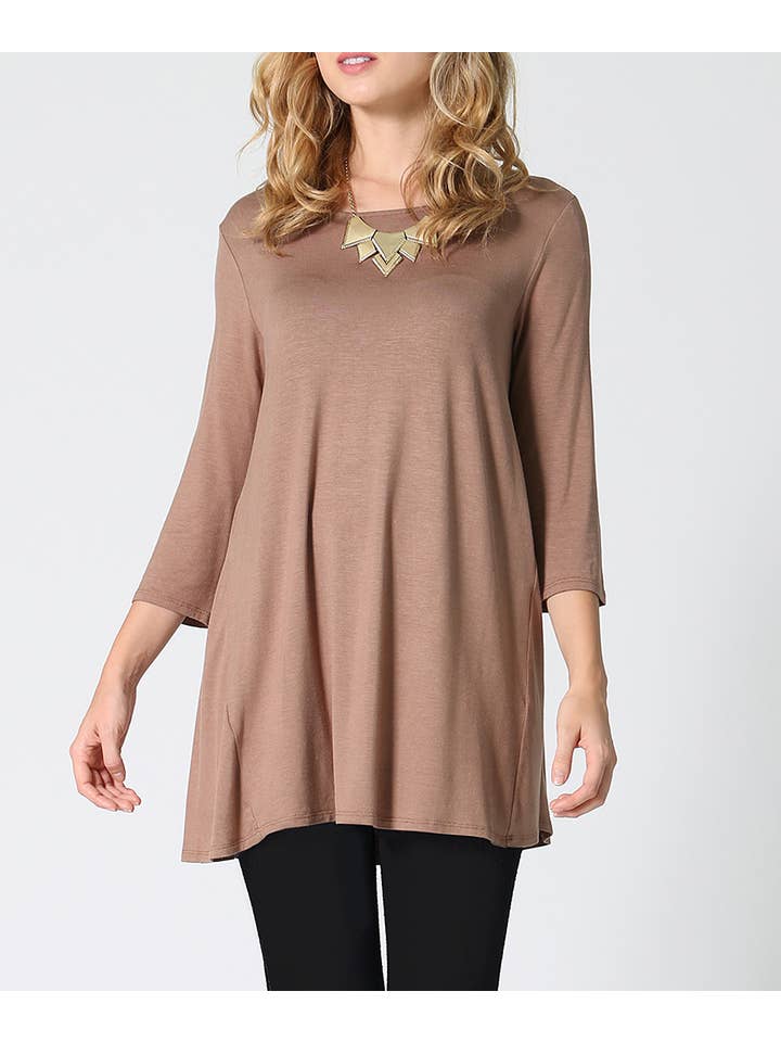 42POPS - Wholesale Tunic - Women's - 3/4 Sleeve Loose fit Tunic4