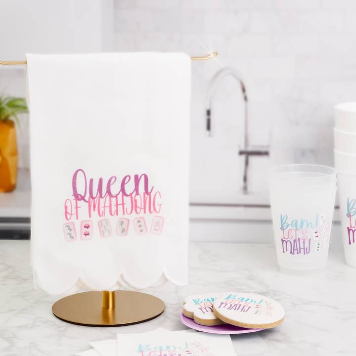 Queen of Mahjong Tea Towel for wholesale by Busy Bee Gift