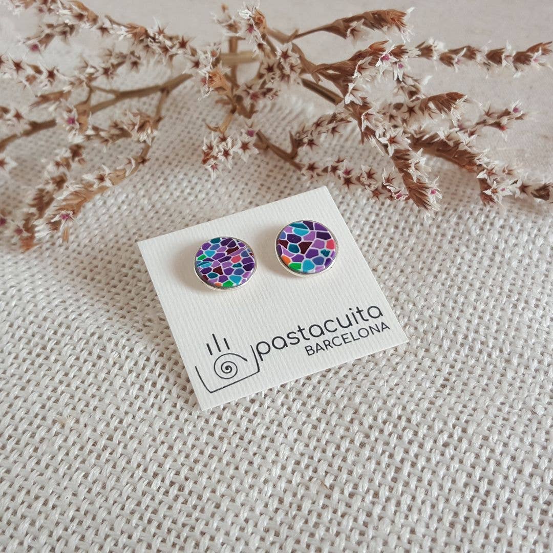 PASTACUITA - Wholesale Knopjes/oorstekers - Handgemaakte ronde oorstekers in Gaudí-stijl uit Barcelona2